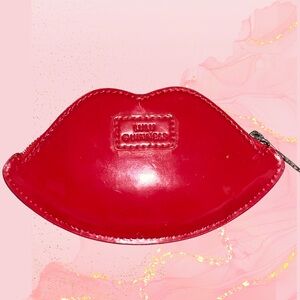 Lulu Guinness Red Lip Patent Leather Coin Purse, "Lip Aria"